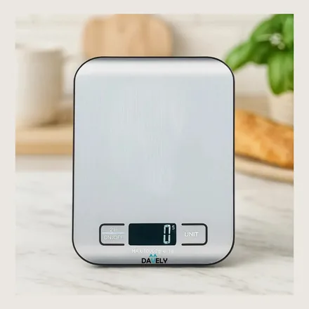 Balança digital de cozinha em inox com capacidade de 10 kg